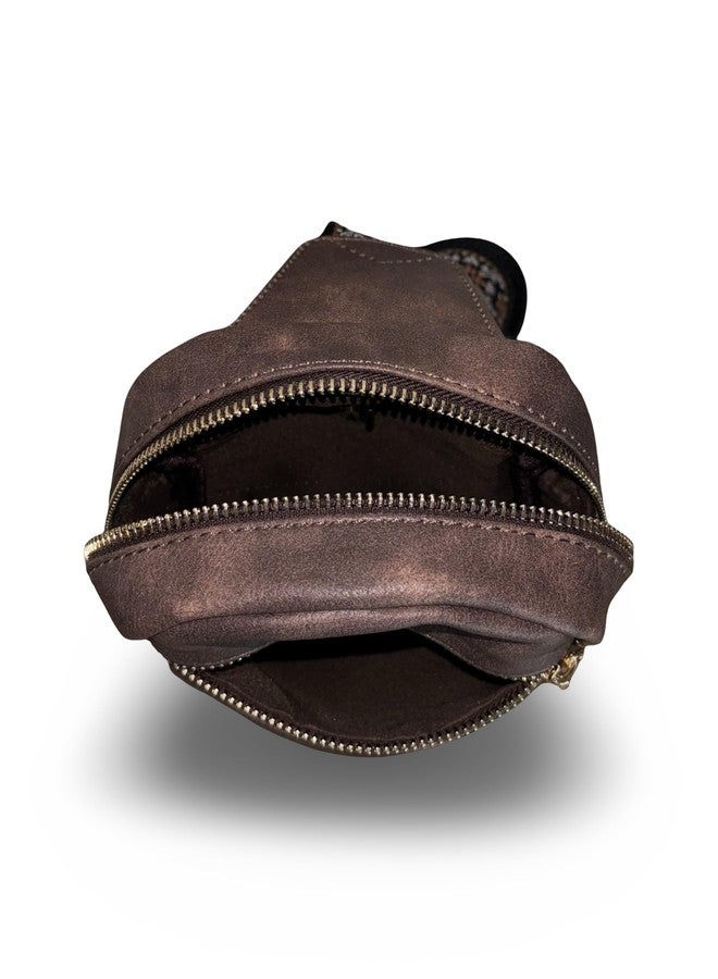 GLOSSY Designer Crossbody Chest Bag For Women | 3 Zip Compartments | Adjustable Strap | travel | Gift | Office | Casual Use (Brown) - Image 4